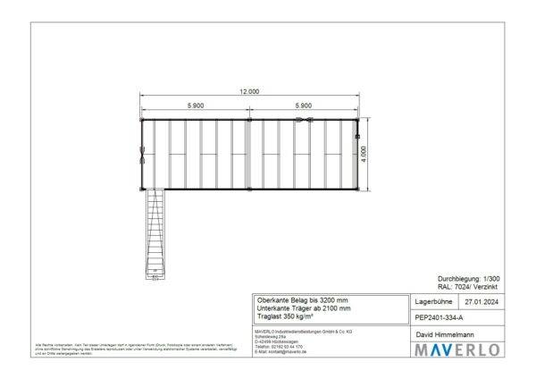 Lagerbühne 12 x 4 m 350 kg/m²