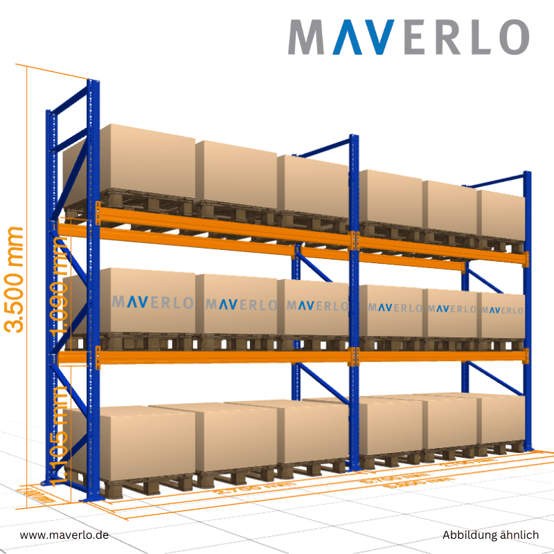 Lastenregal und Palettenregal, stabiles Schwerlastregal für Industrie und Logistik, ideal zur Lagerung von schweren Gütern und Paletten. Robustes Regalsystem mit hoher Tragkraft, geeignet für Lagerhäuser, Werkstätten und Produktionsstätten.