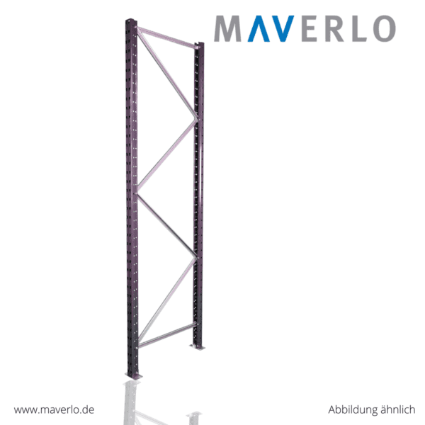 Robuster Weitspannregal Rahmen in Graphitgrau (RAL 7024), ideal für die Lagerung schwerer Güter in Lagerhallen und Werkstätten.